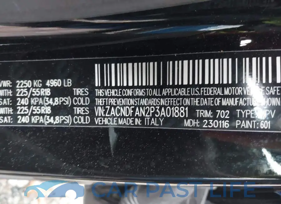 ZACNDFAN2P3A01881# 9