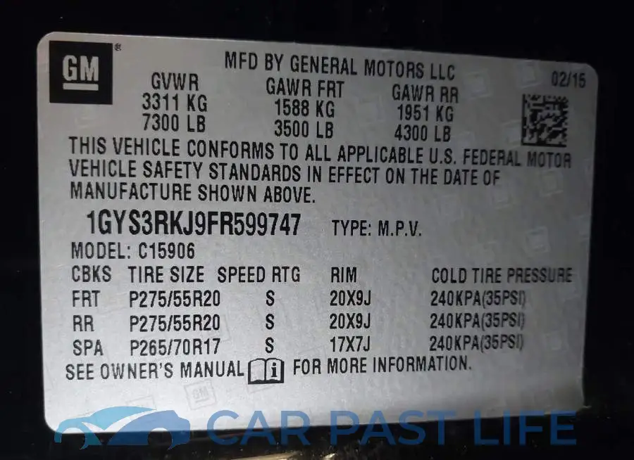 1GYS3RKJ9FR599747# 9