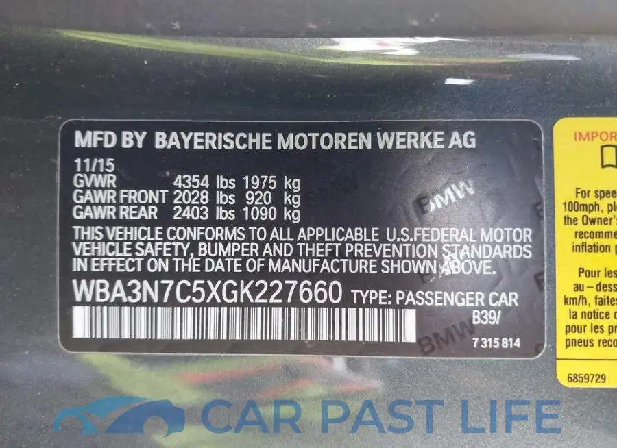 WBA3N7C5XGK227660# 9