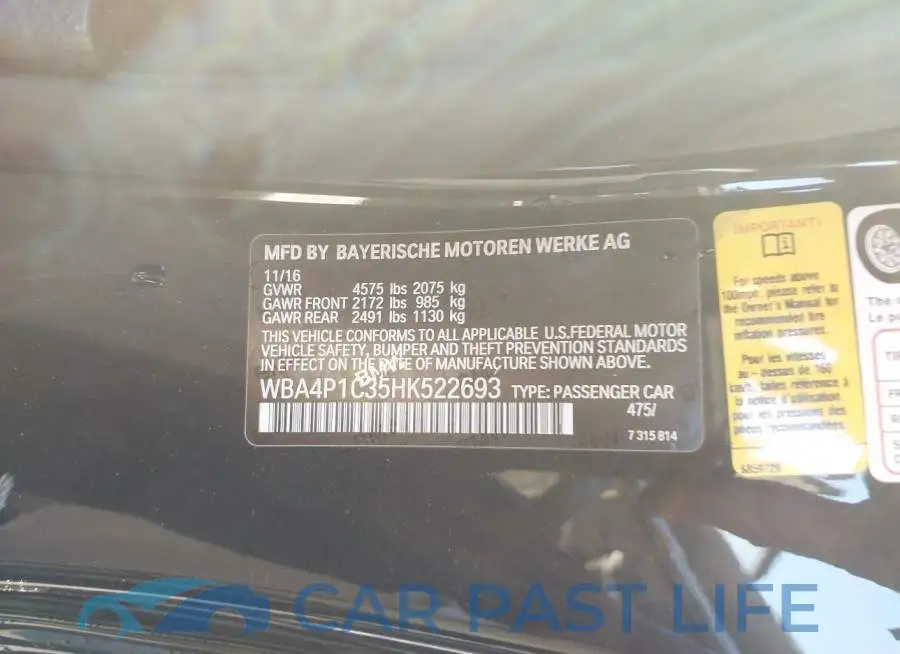 WBA4P1C35HK522693# 9