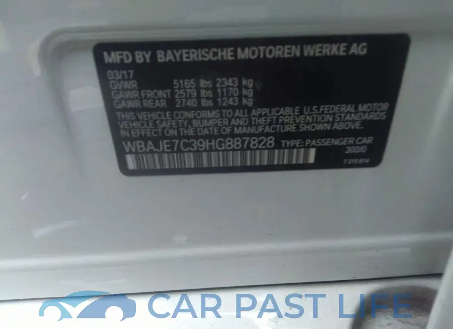 WBAJE7C39HG887828# 9