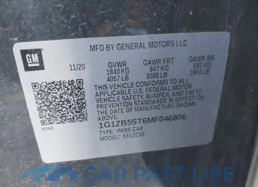 1G1ZB5ST6MF046806# 9