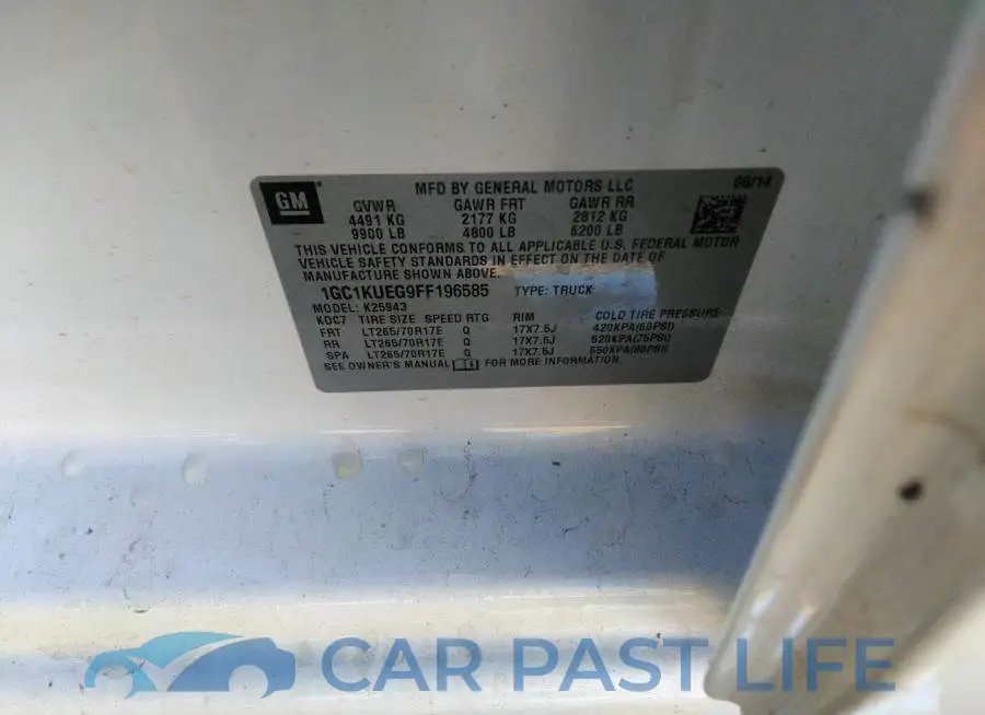 1GC1KUEG9FF196585# 9