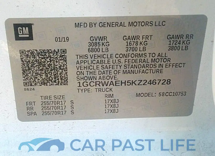 1GCRWAEH5KZ246728# 9