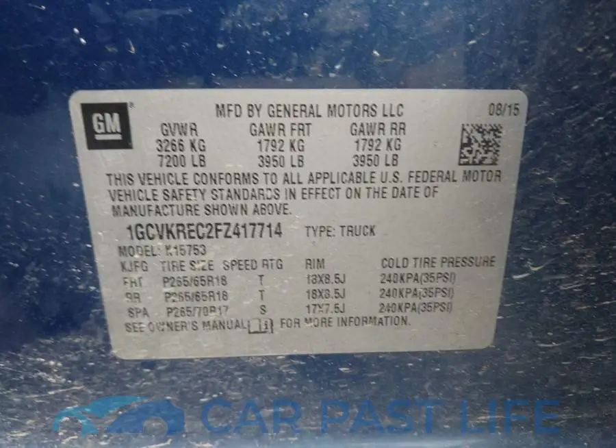 1GCVKREC2FZ417714# 9