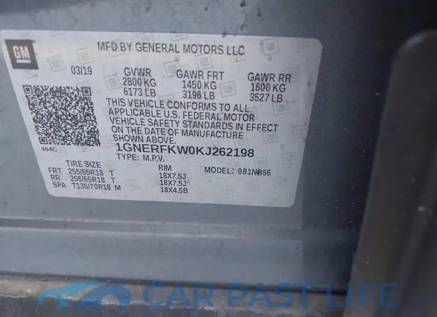 1GNERFKW0KJ262198# 9