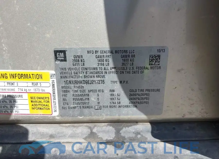 1GNKRHKD9EJ217276# 9