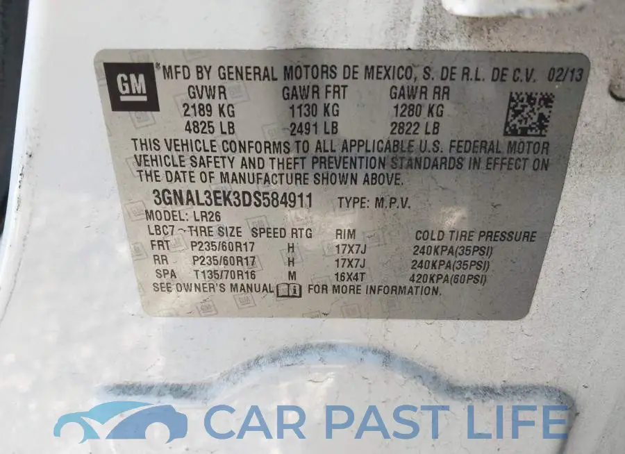 3GNAL3EK3DS584911# 9