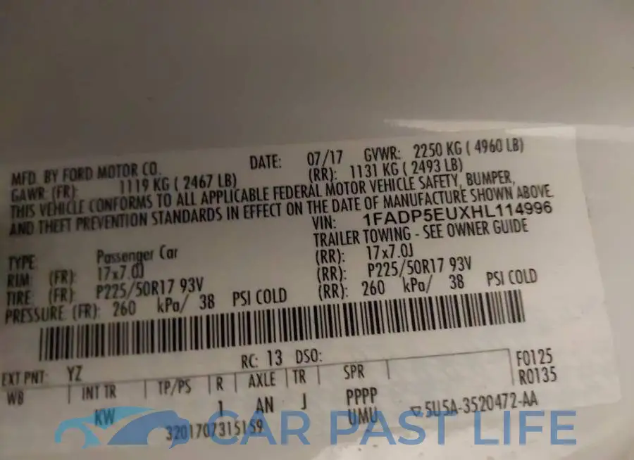 1FADP5EUXHL114996# 9
