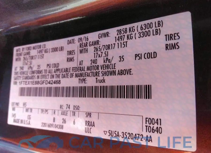 1FTEX1E88GFD42468# 9