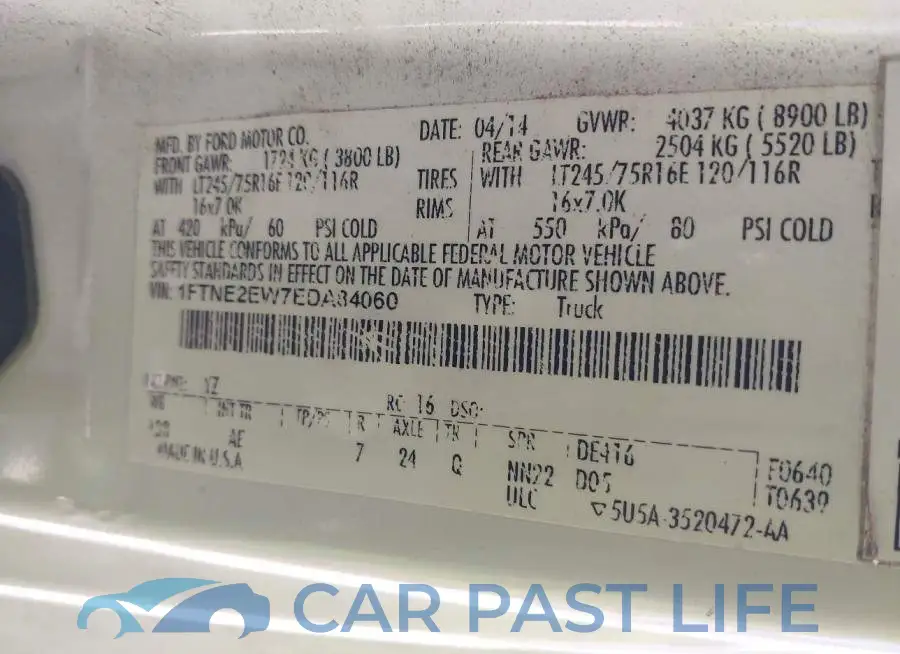 1FTNE2EW7EDA84060# 9