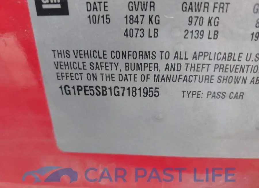 1G1PE5SB1G7181955# 9