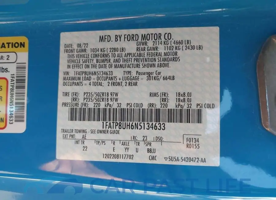1FATP8UH6N5134633# 9