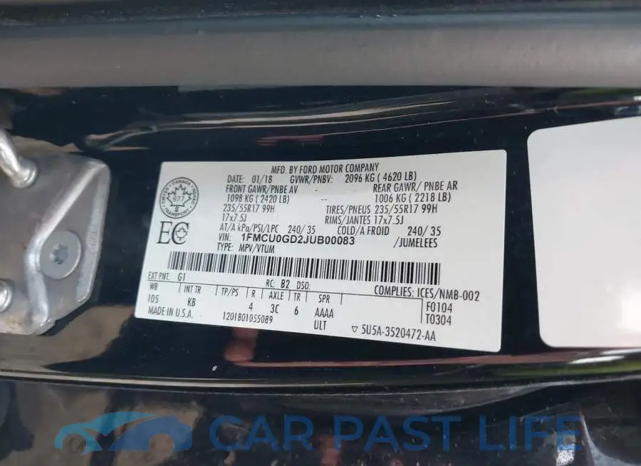 1FMCU0GD2JUB00083# 9