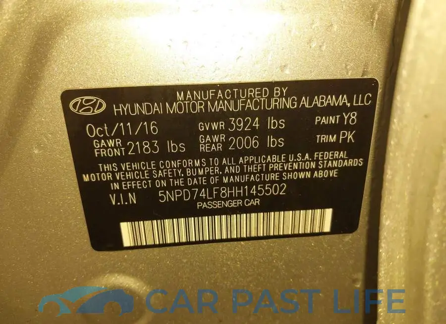 5NPD74LF8HH145502# 9