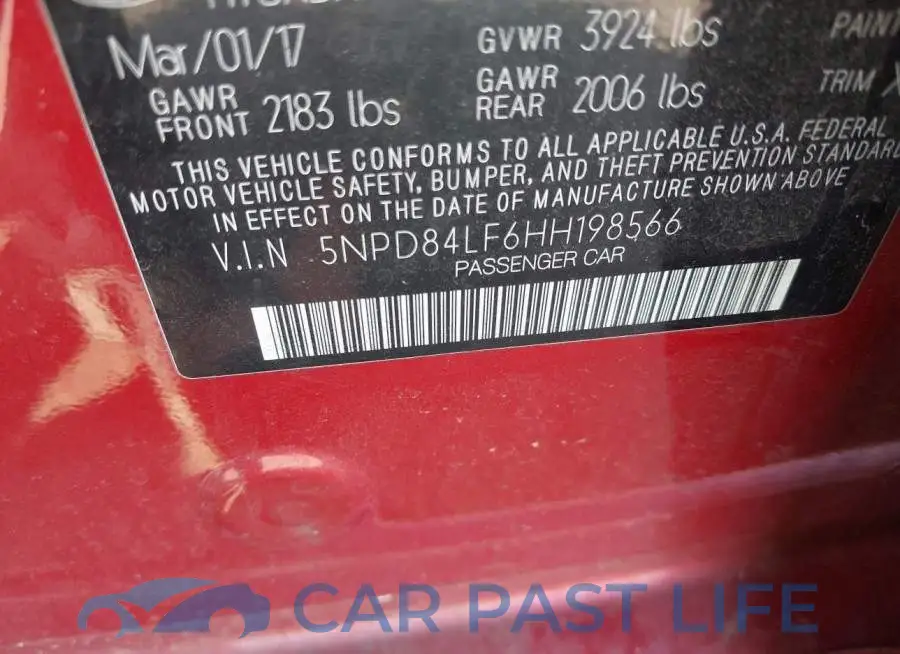 5NPD84LF6HH198566# 9