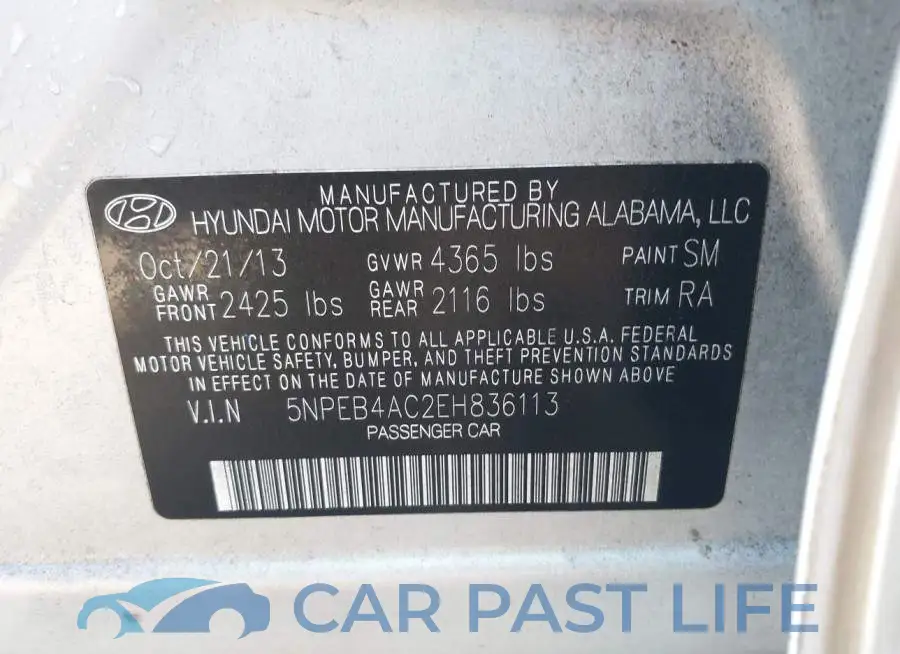 5NPEB4AC2EH836113# 9
