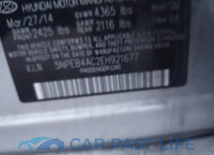 5NPEB4AC2EH921677# 9
