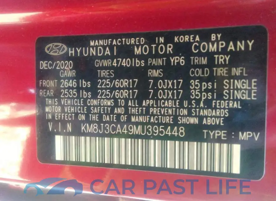 KM8J3CA49MU395448# 9