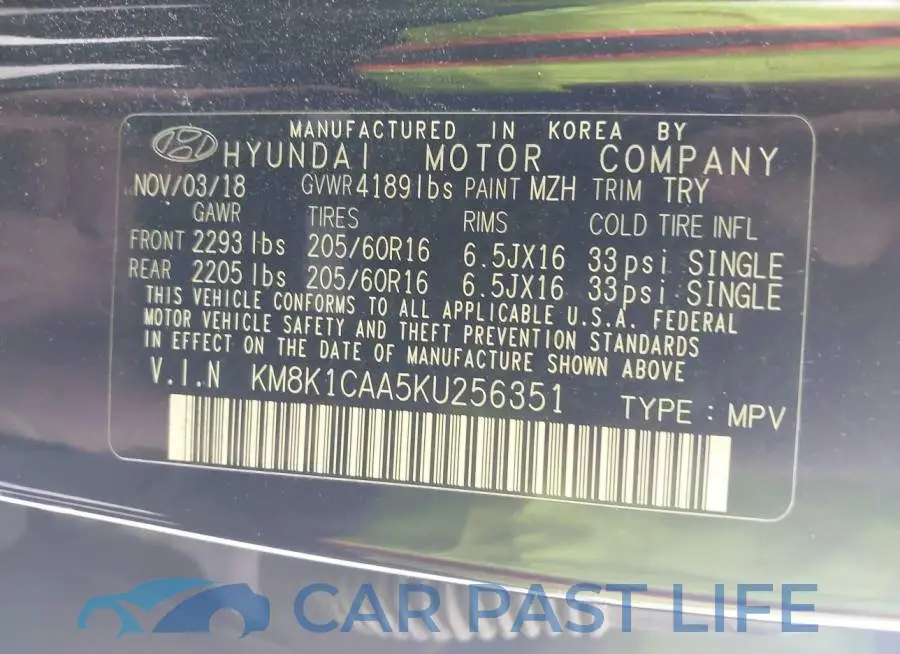KM8K1CAA5KU256351# 9