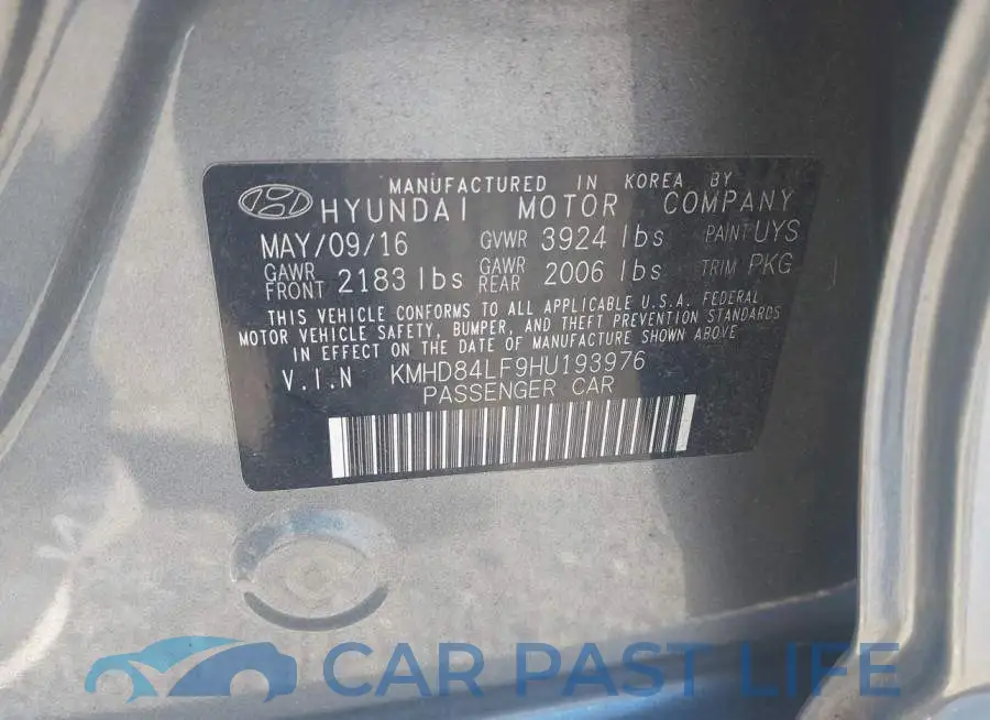 KMHD84LF9HU193976# 9