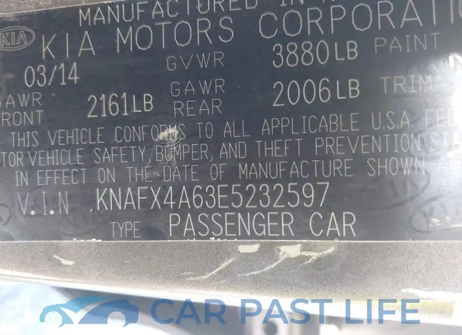 KNAFX4A63E5232597# 9
