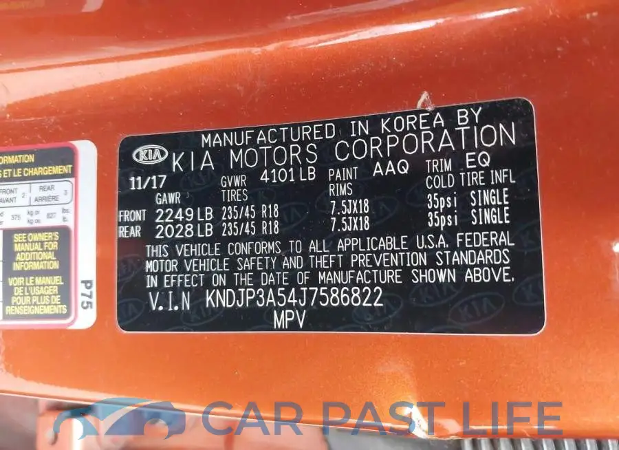 KNDJP3A54J7586822# 9
