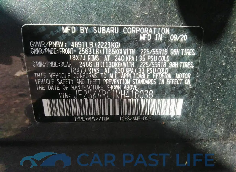 JF2SKARC1MH416038# 9