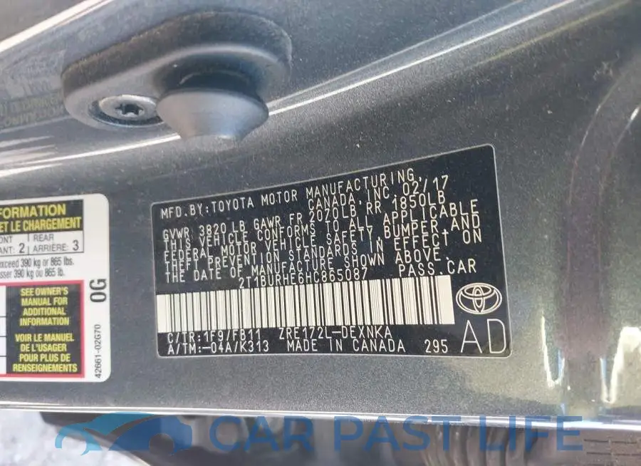 2T1BURHE6HC865087# 9