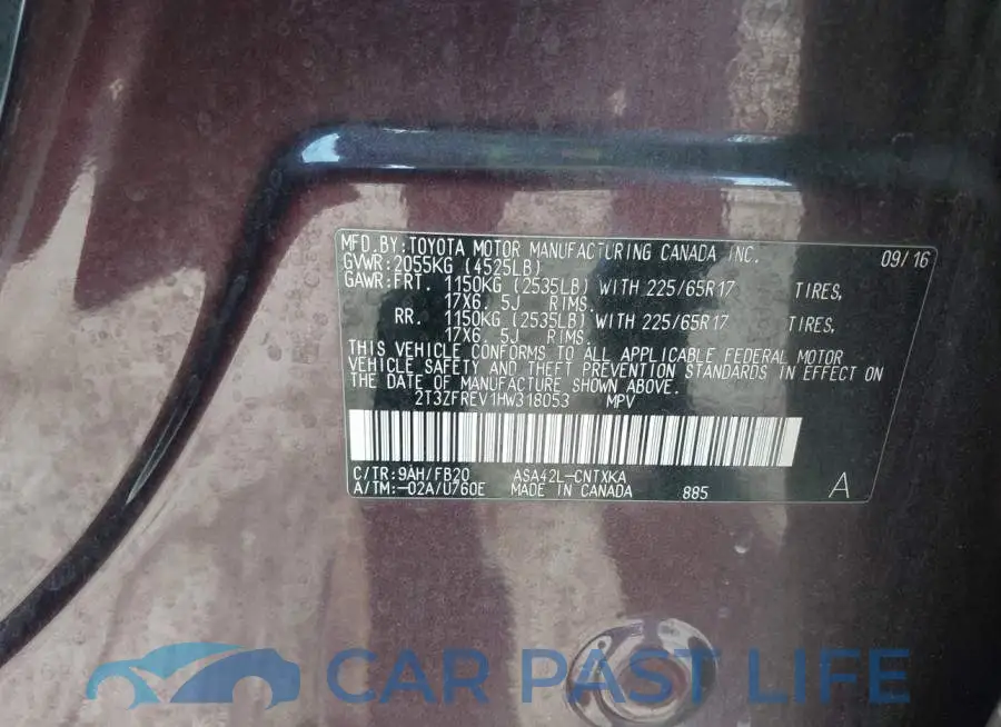 2T3ZFREV1HW318053# 9