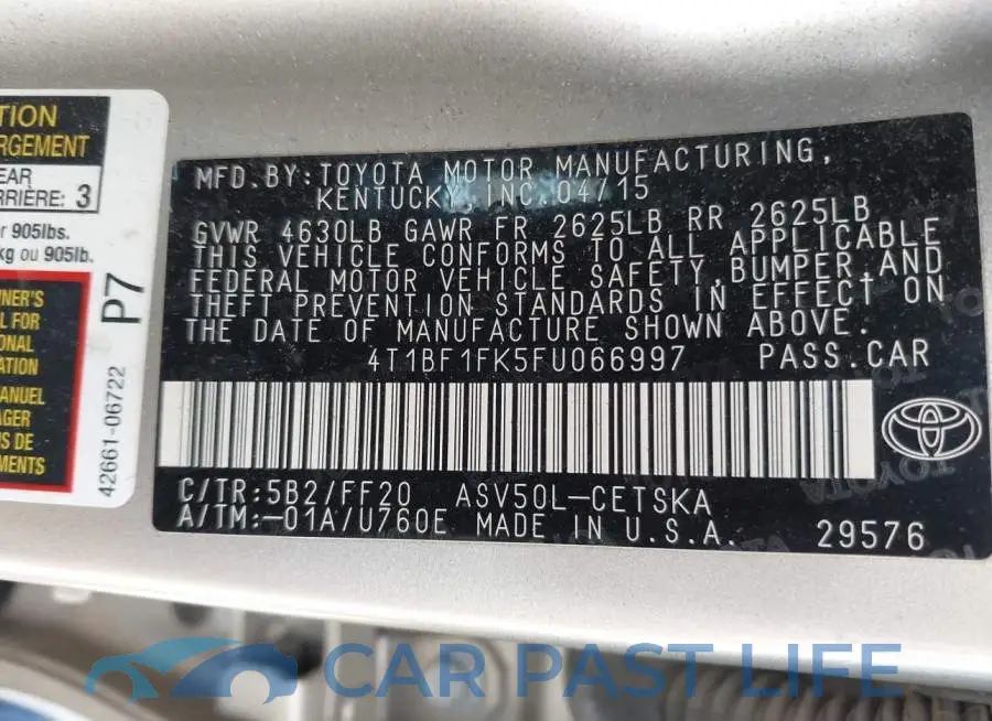 4T1BF1FK5FU066997# 9