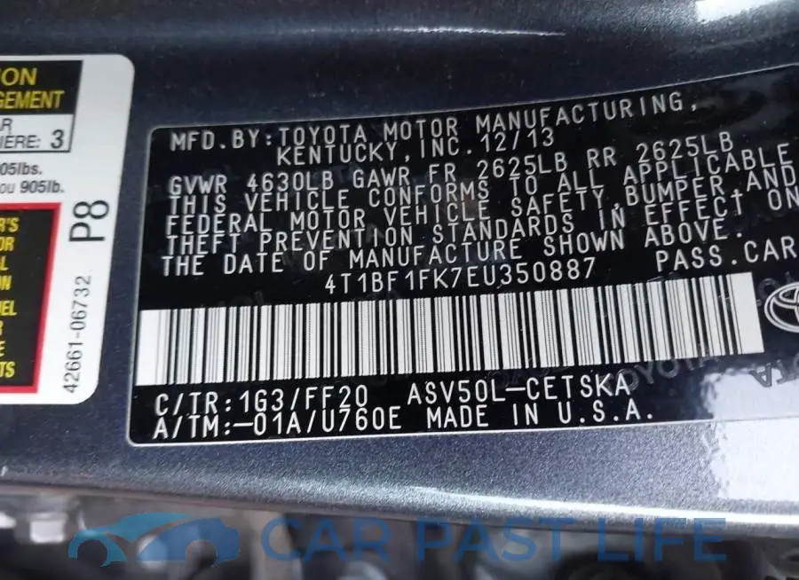 4T1BF1FK7EU350887# 9