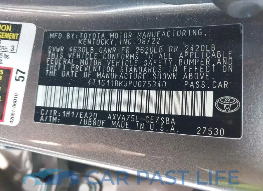4T1G11BK3PU075340# 9