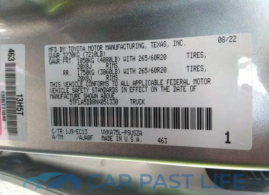 5TFLA5DB8NX051330# 9