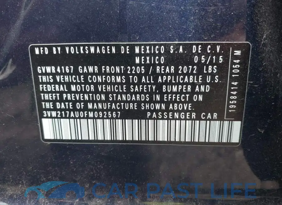 3VW217AU0FM092567# 9