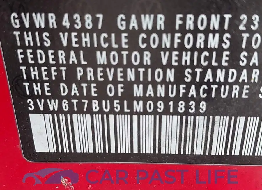 3VW6T7BU5LM091839# 9