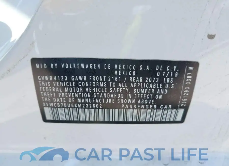 3VWCB7BU6KM232602# 9