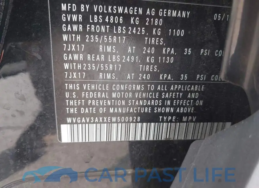 WVGAV3AXXEW500928# 9