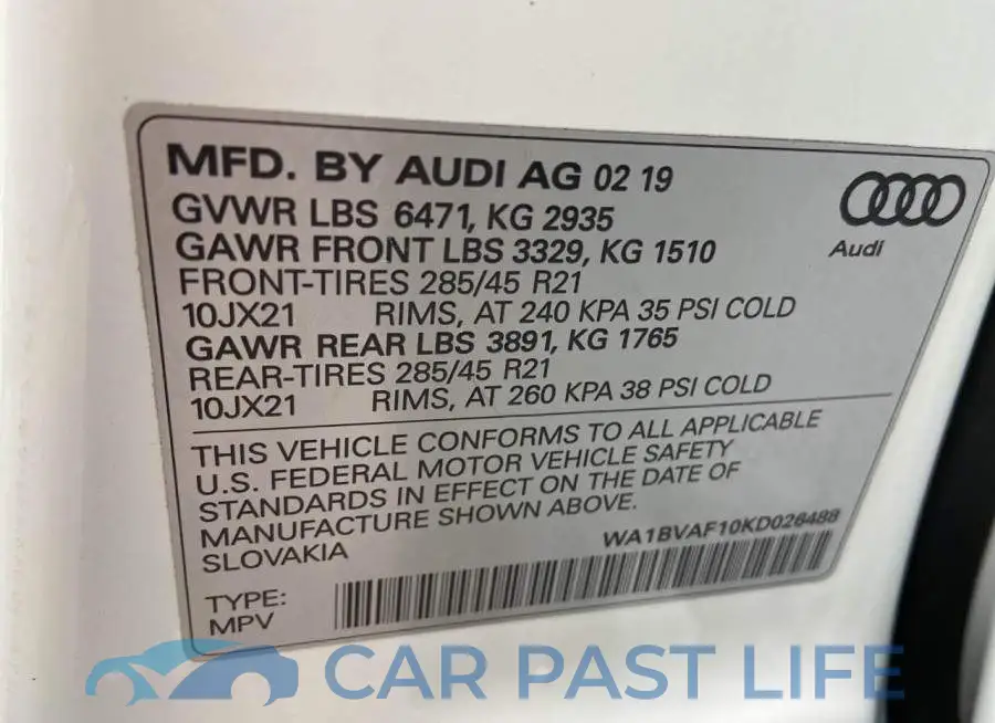 WA1BVAF10KD026488# 9