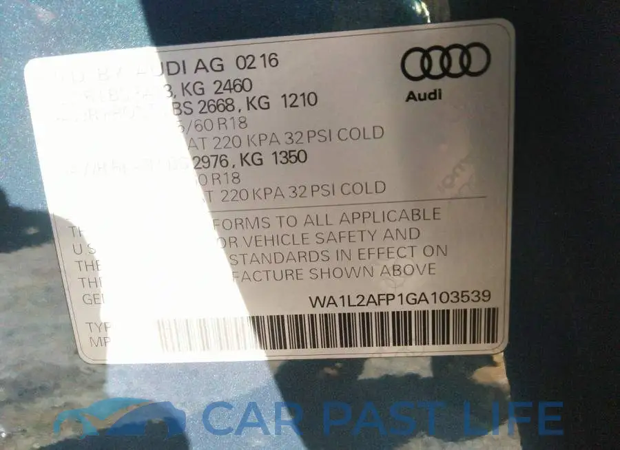 WA1L2AFP1GA103539# 9