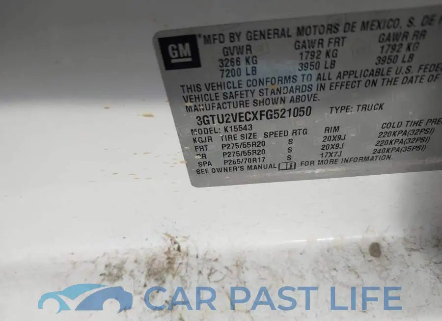 3GTU2VECXFG521050# 9