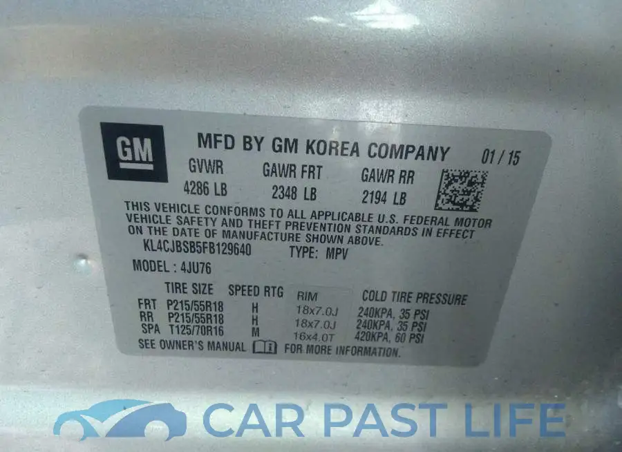 KL4CJBSB5FB129640# 9