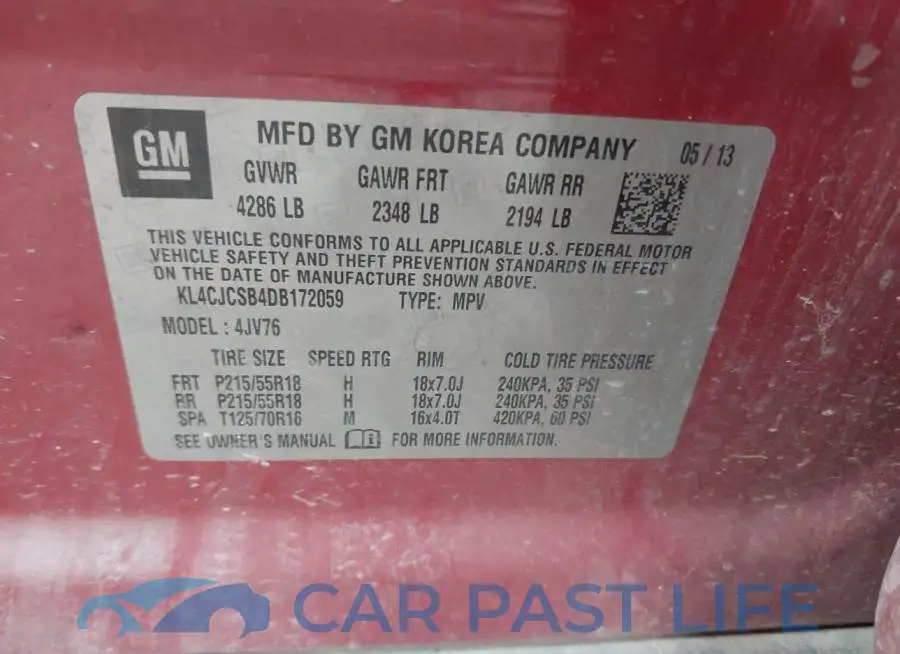 KL4CJCSB4DB172059# 9