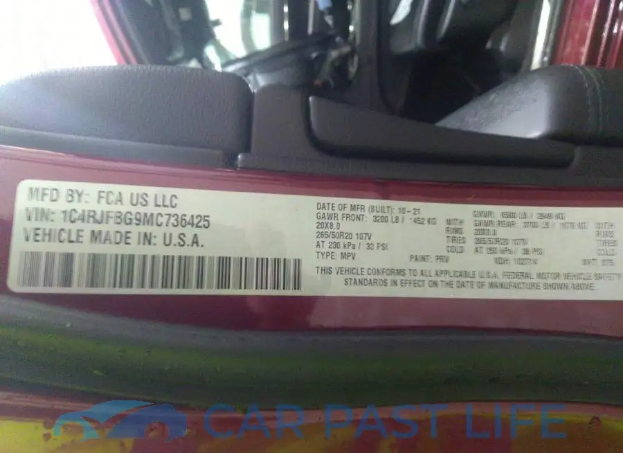1C4RJFBG9MC736425# 9