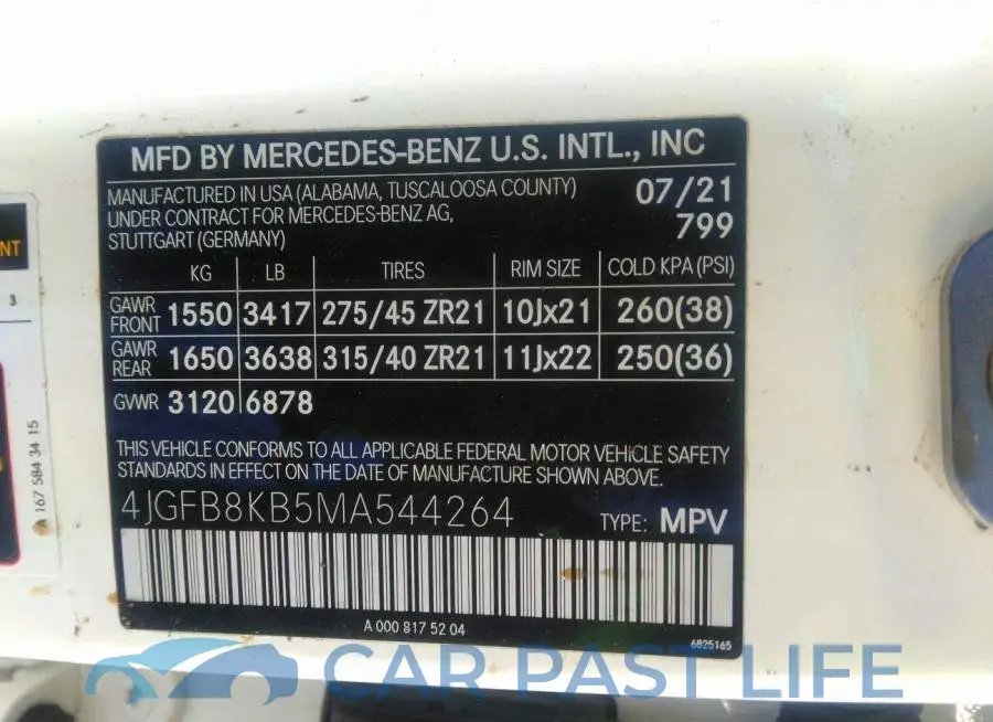 4JGFB8KB5MA544264# 9