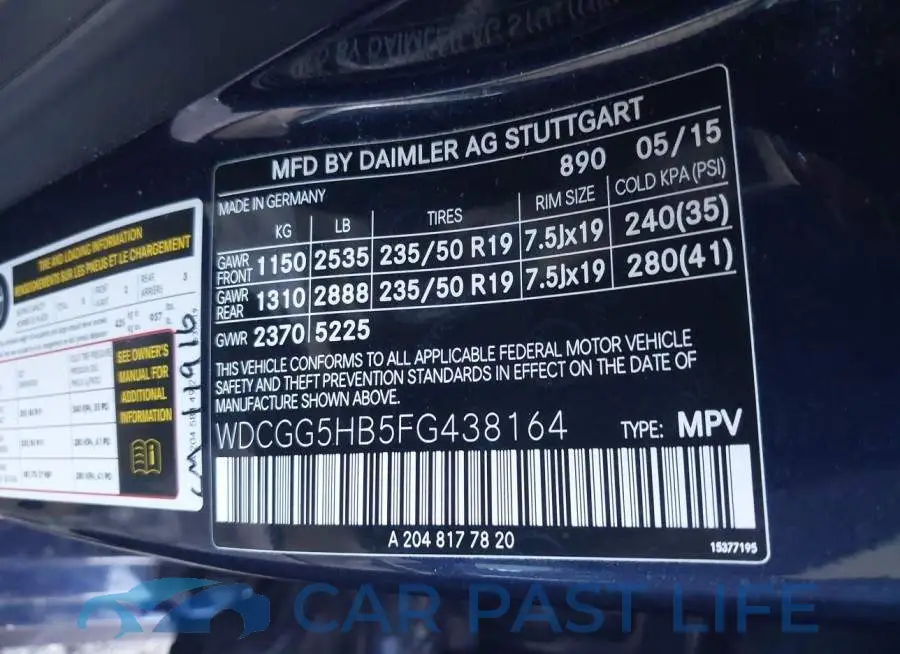 WDCGG5HB5FG438164# 9