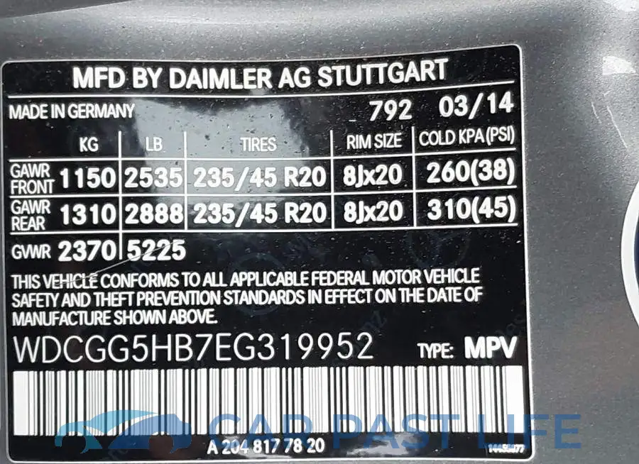 WDCGG5HB7EG319952# 9