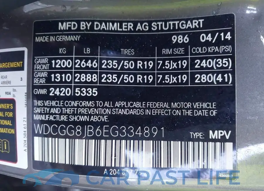 WDCGG8JB6EG334891# 9