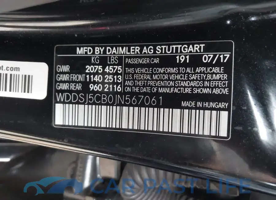 WDDSJ5CB0JN567061# 9