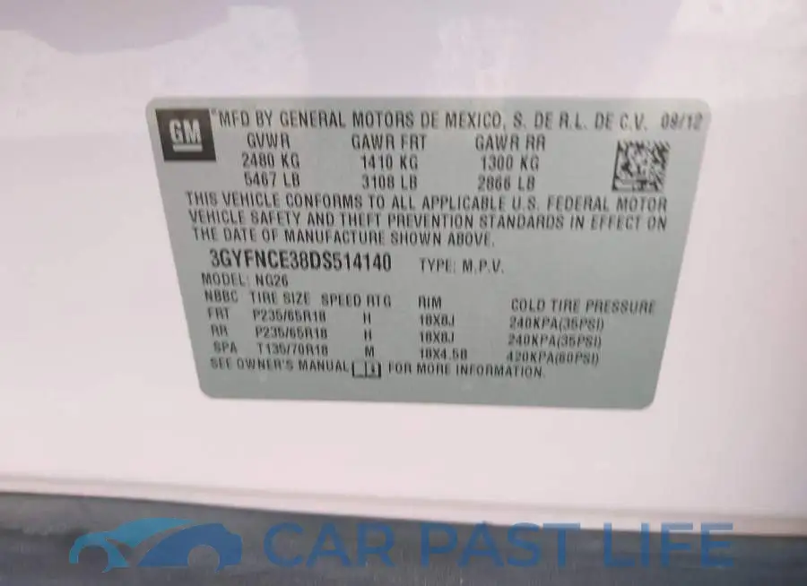 3GYFNCE38DS514140# 9